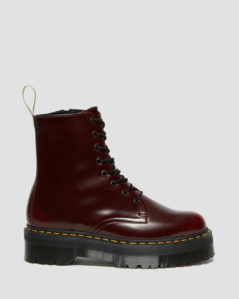 Botas Plataforma Dr Martens Vegan Jadon II Hombre Rosas Rojos | MX 246QMA